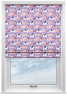 Pony Pals, Lilac - Roman Blind